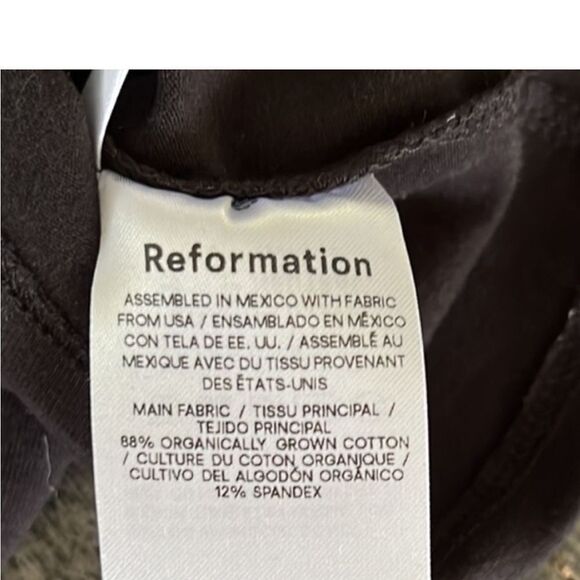 NWT Reformation Seren Strapless Organic Cotton Jersey Top Black Large - Picture 5 of 7